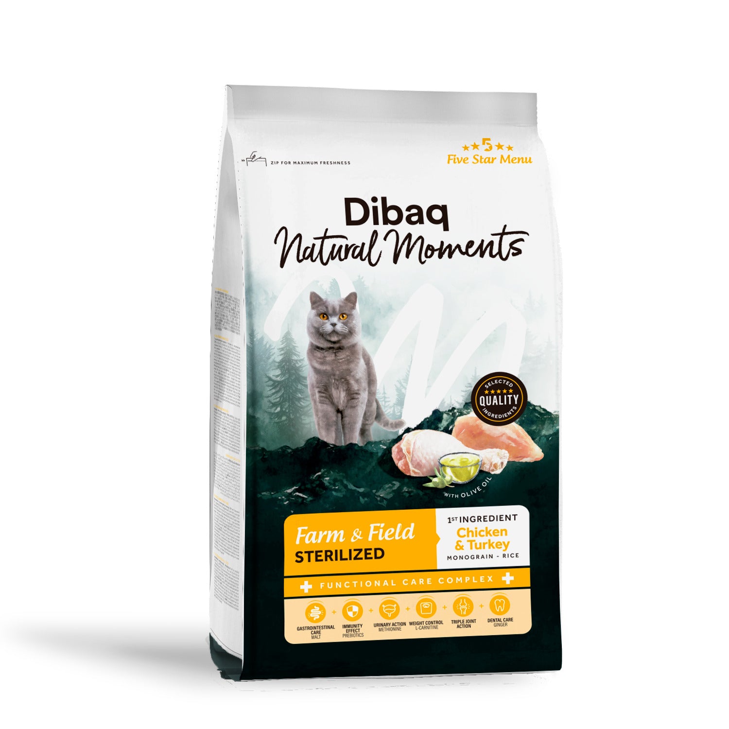 Dibaq Natural Moments 5 Star Esterilizado Pollo Y Pavo 6 Kg_0