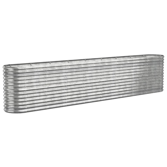 Jardinera Arriate Acero Galvanizado Plata 332x40x68 Cm_0