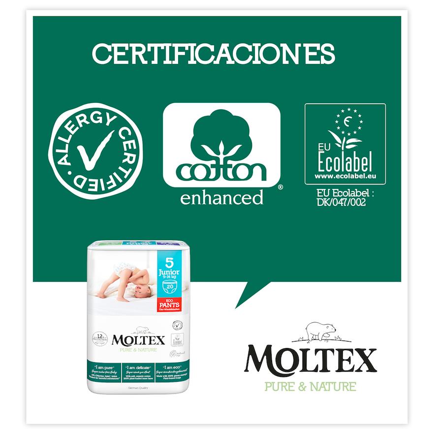 PROMOÇÃO ESPECIAL Calça Moltex Pure &amp; Nature T5 (9-14 kg), 40 Unidades