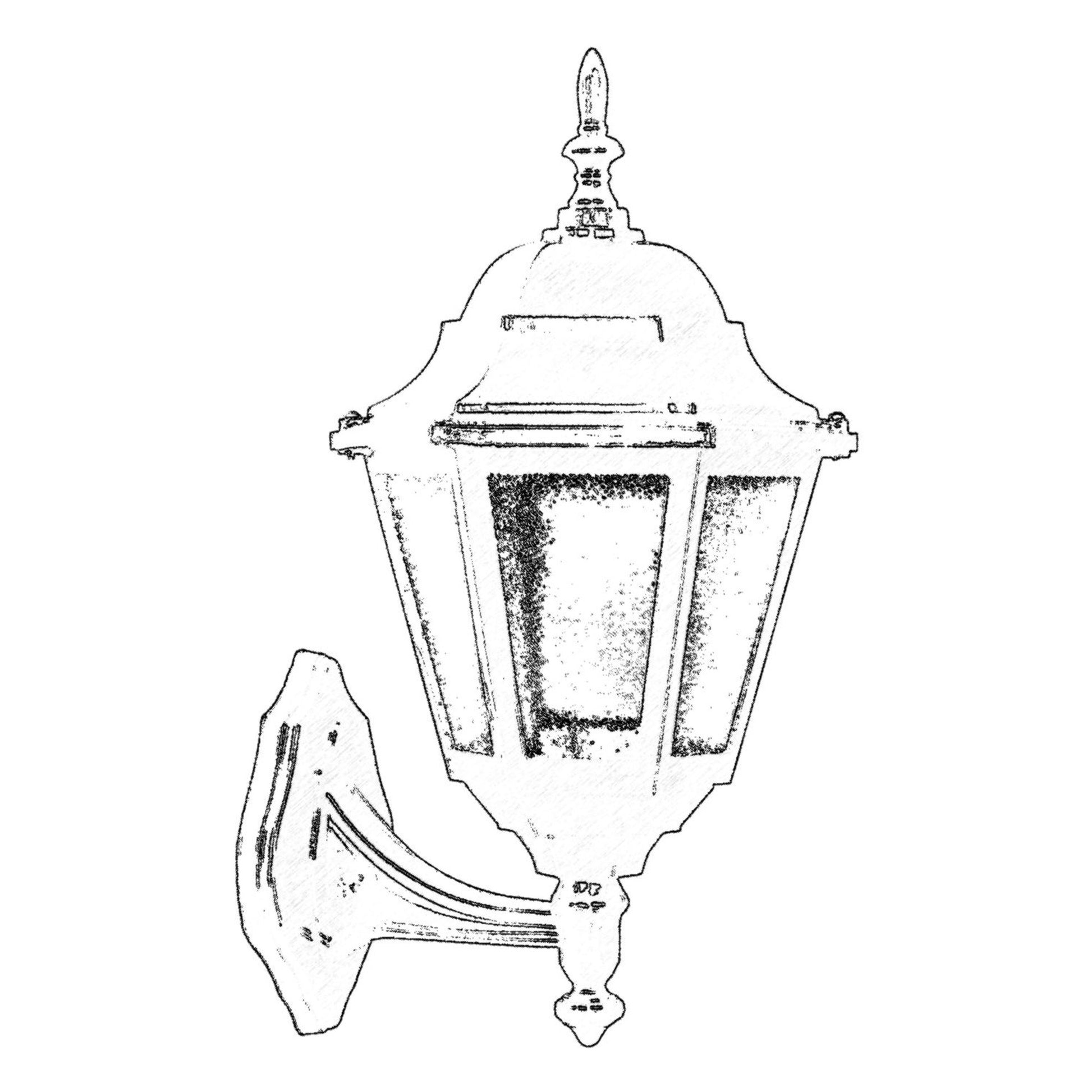 Aplique De Pared Para Exterior, Abs , Negro, 28x23x42, Casquillo E 27 Max 60 W