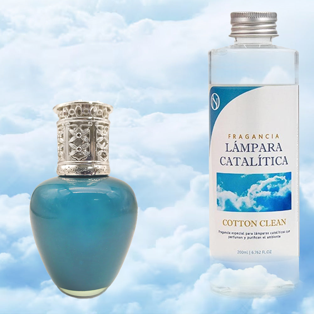 Lámpara Catalítica Aqua Marina + Fragancia Aroma Cotton Clean 200ml. Elimina Olores Y Mejora La Calidad Del Aire_3