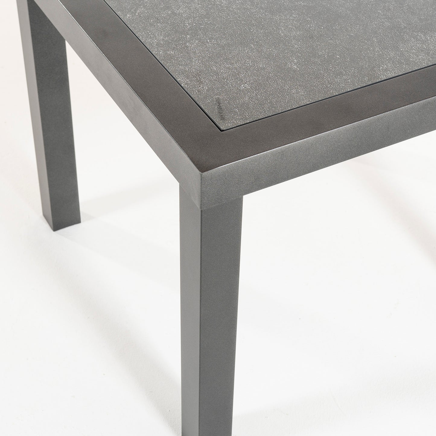 Mesa Auxiliar De Jardín, Tamaño: 50x50x45 Cm, Aluminio Reforzado Color Antracita, Tablero De Cristal Templado Estilo Cerámica_4