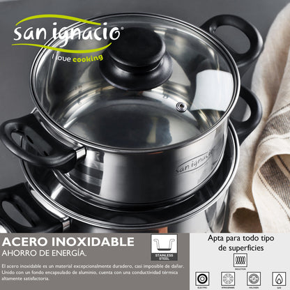 Set San Ignacio: Juego De Tres Sartenes + Batería De Cocina 8 Piezas_2