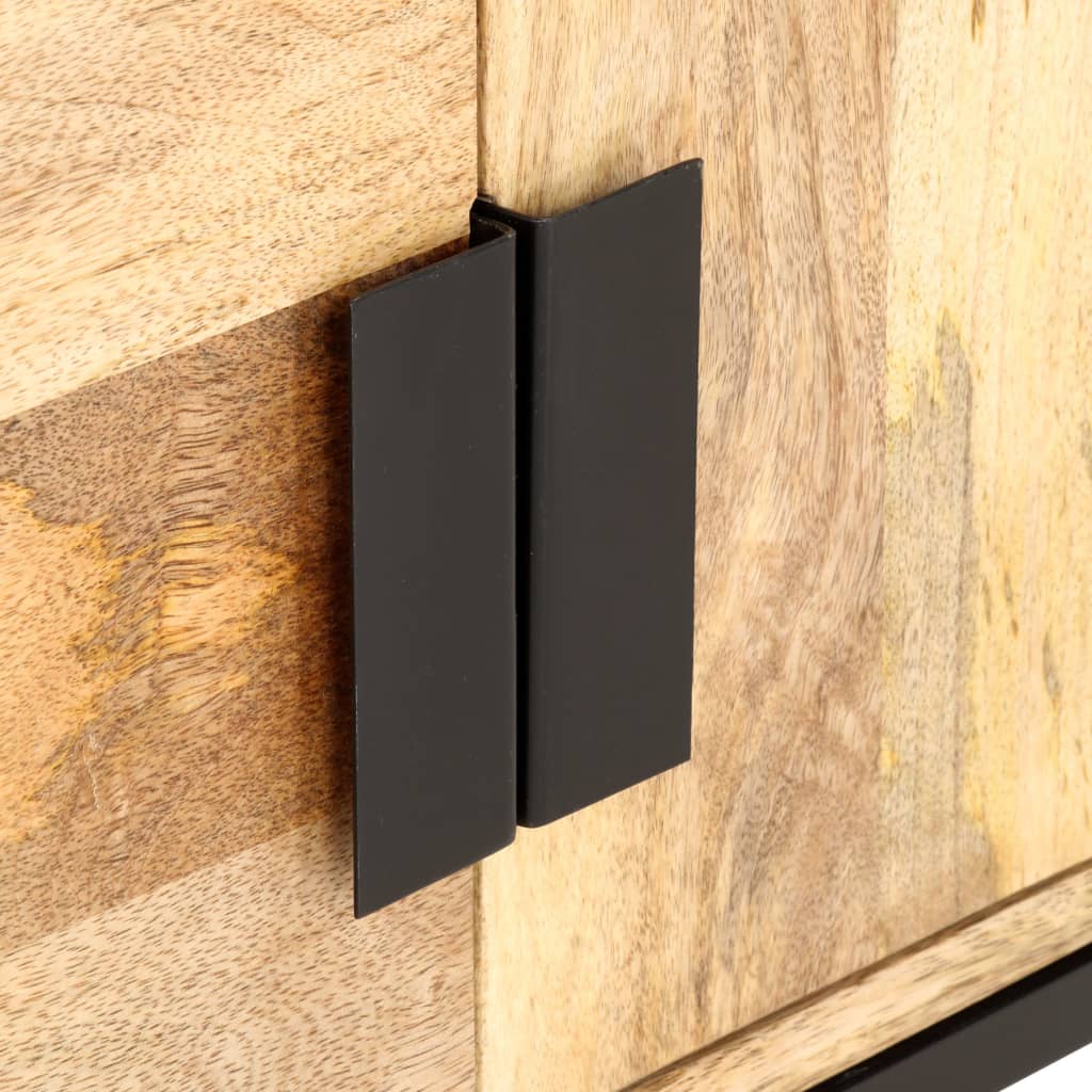 Mesa De Centro De Madera Maciza De Acacia 90x55x40 Cm_3
