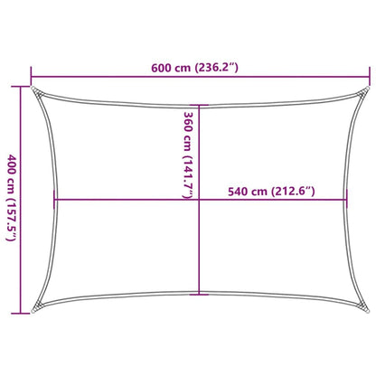 Vidaxl Toldo De Vela Rectangular Hdpe Amarillo 160 G/m² 4x6 M_2