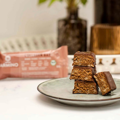 Barra de Colagénio e Proteína Jarmino de Amêndoa e Cacau Biológicos