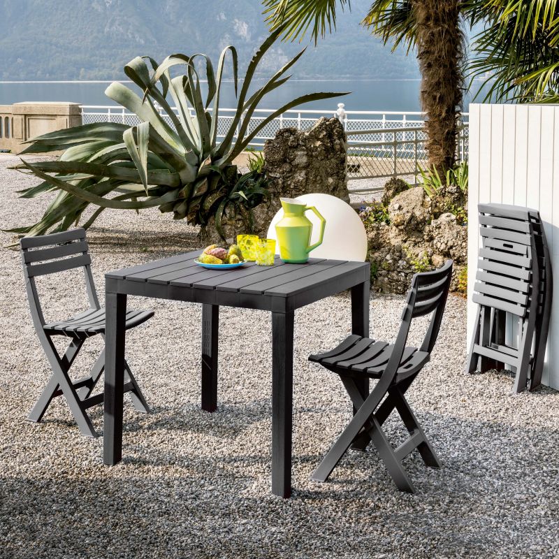 Pack 2 Sillas De Exterior Plegables Hoku Polipropileno, Antracita, 44 X 78 X 41_2