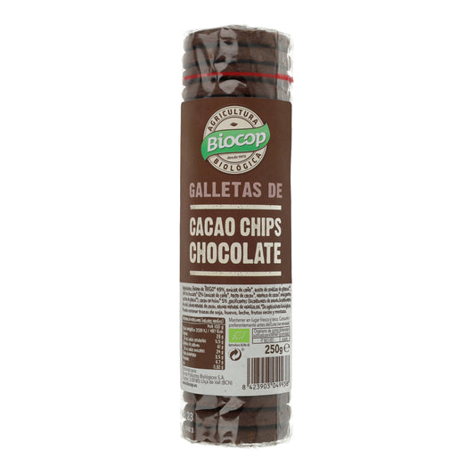 Biocop Biscoitos de cacau biológico com pepitas de chocolate 250 g