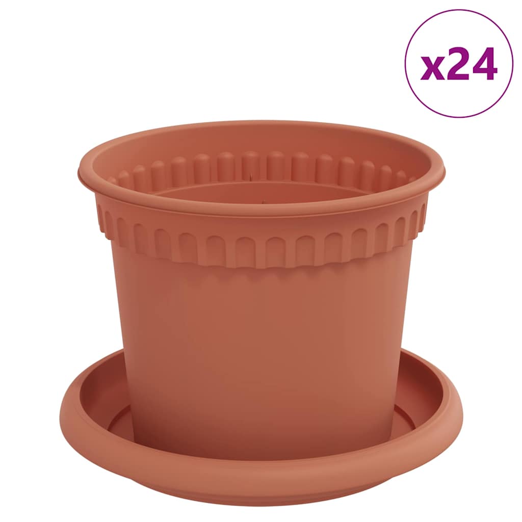 Macetas 24 Uds. Rojo Ladrillo Plástico_0