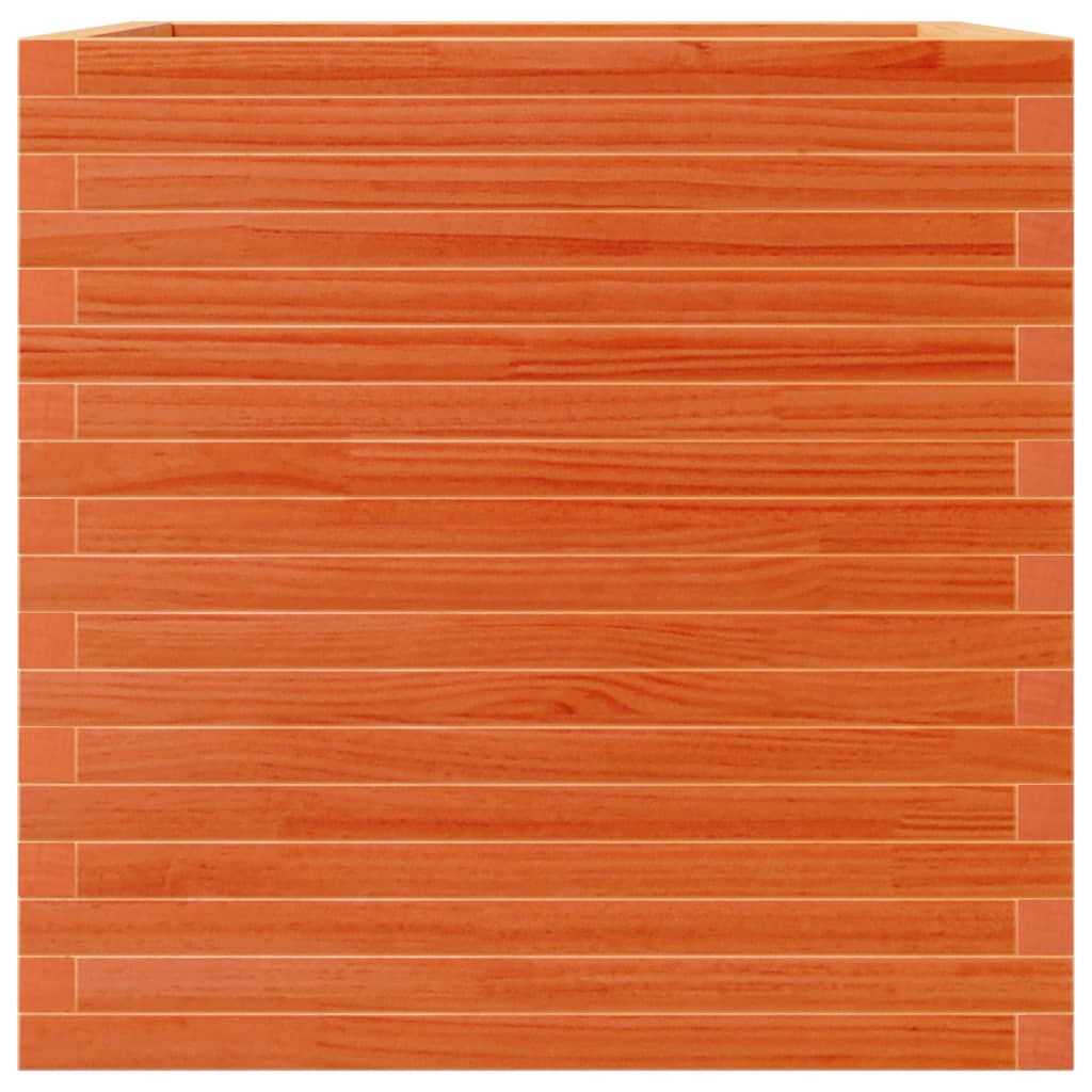 Jardinera De Madera Maciza De Pino Marrón Cera 70x70x68,5 Cm_4