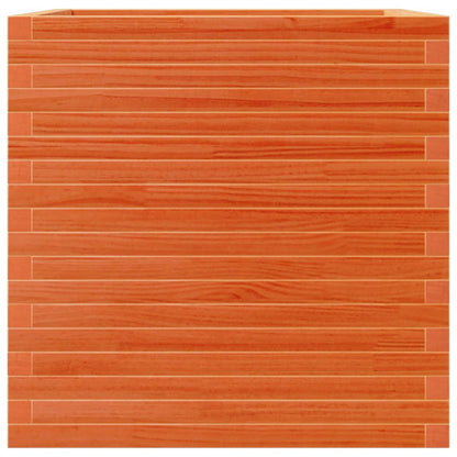 Jardinera De Madera Maciza De Pino Marrón Cera 70x70x68,5 Cm_4