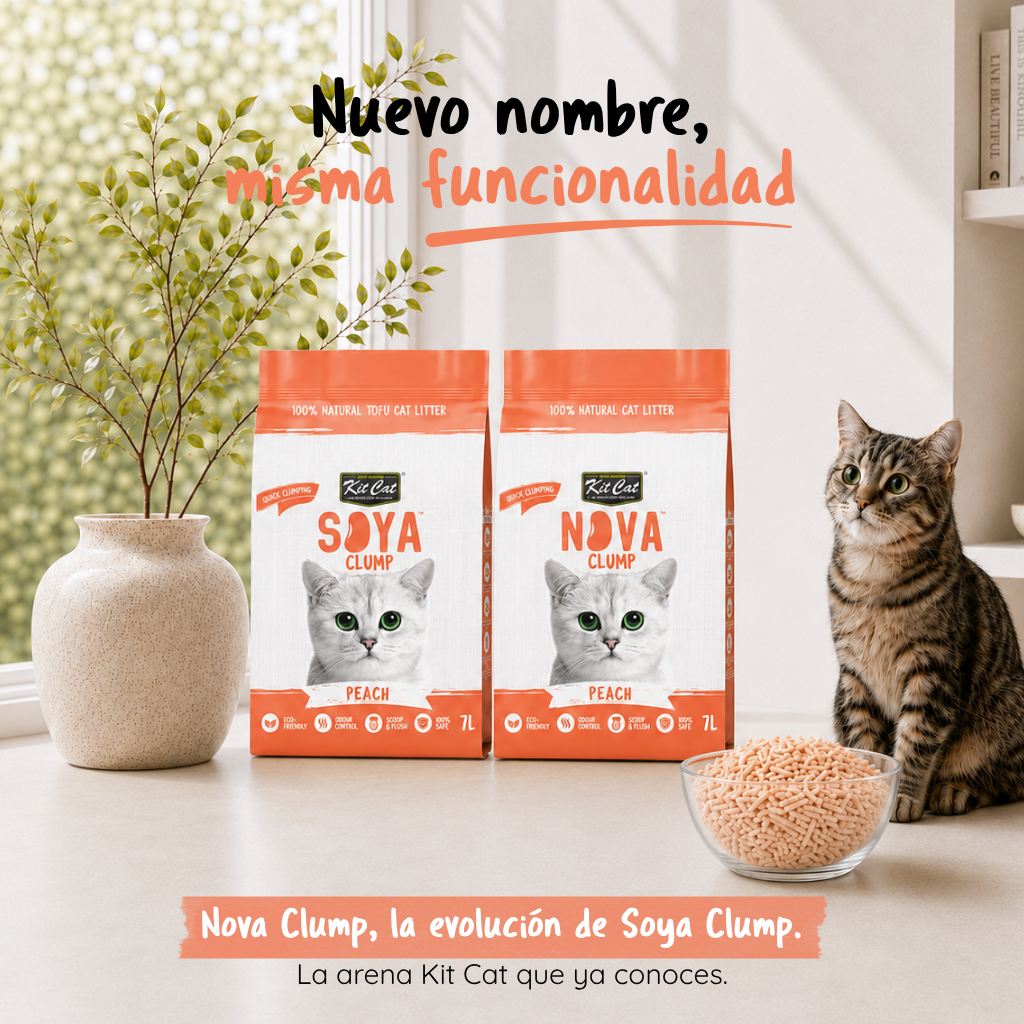 Kit de areia para gatos Eco SoyaClump - Pêssego 7 L