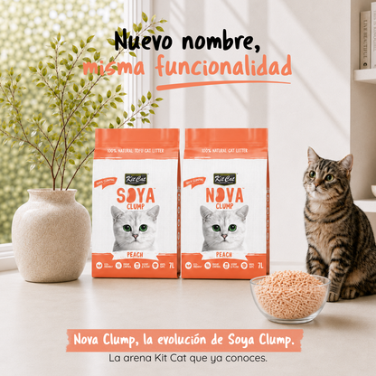 Kit de areia para gatos Eco SoyaClump - Pêssego 7 L