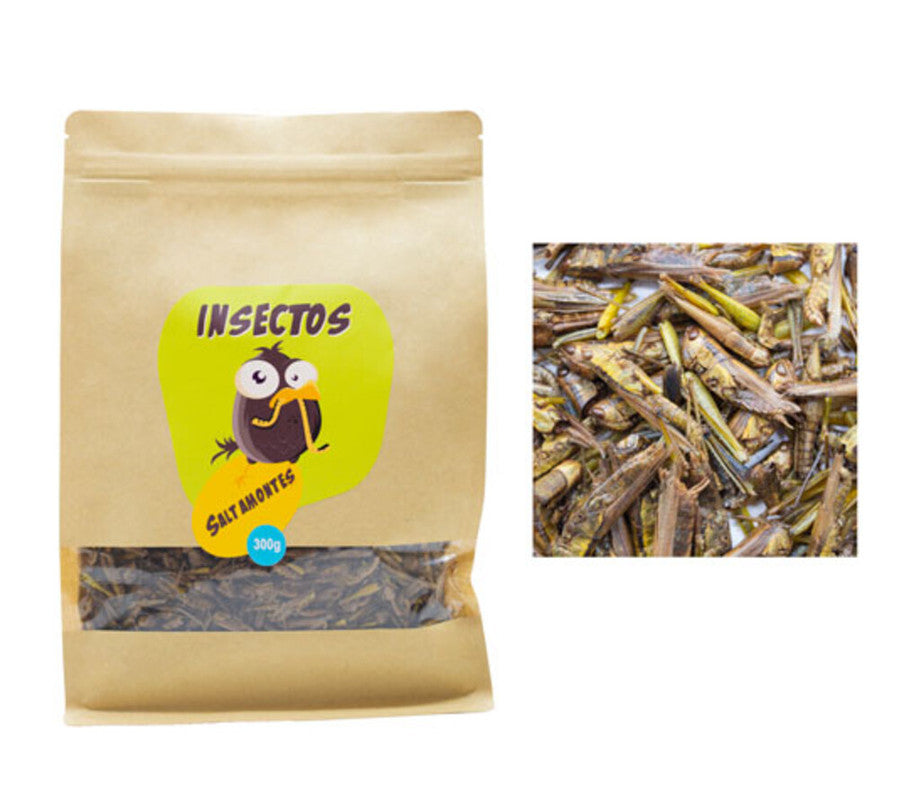 Saltamontes secos deshidratados (125g) para aves, reptiles, tortugas y peces. Alimento complementario rico en proteínas._0