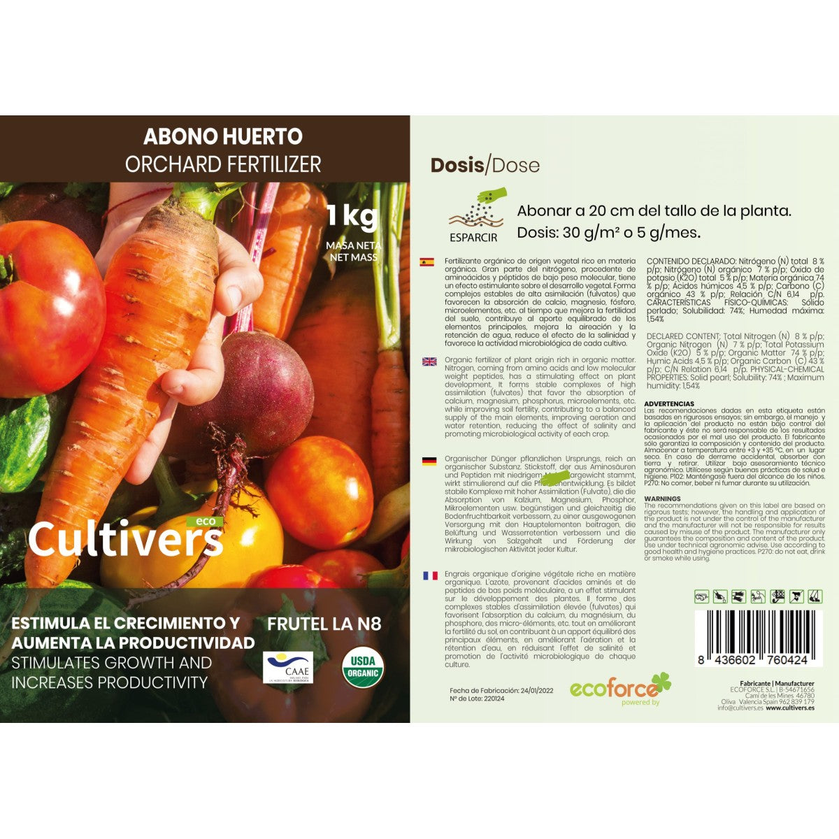Abono Huerto Ecológico Cultivers 20 Kg_3