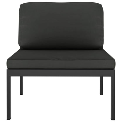 Conjunto De Sofás De Aluminio Negro Con Cojines Acolchados Y Mesa De Centro / Vetonek_5