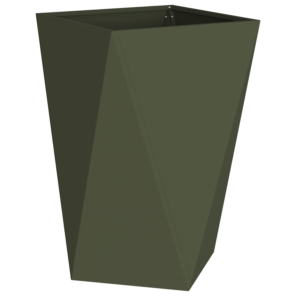 Jardinera 2 Uds. Verde Oliva 50 X 50 X 75 Cm Acero_4
