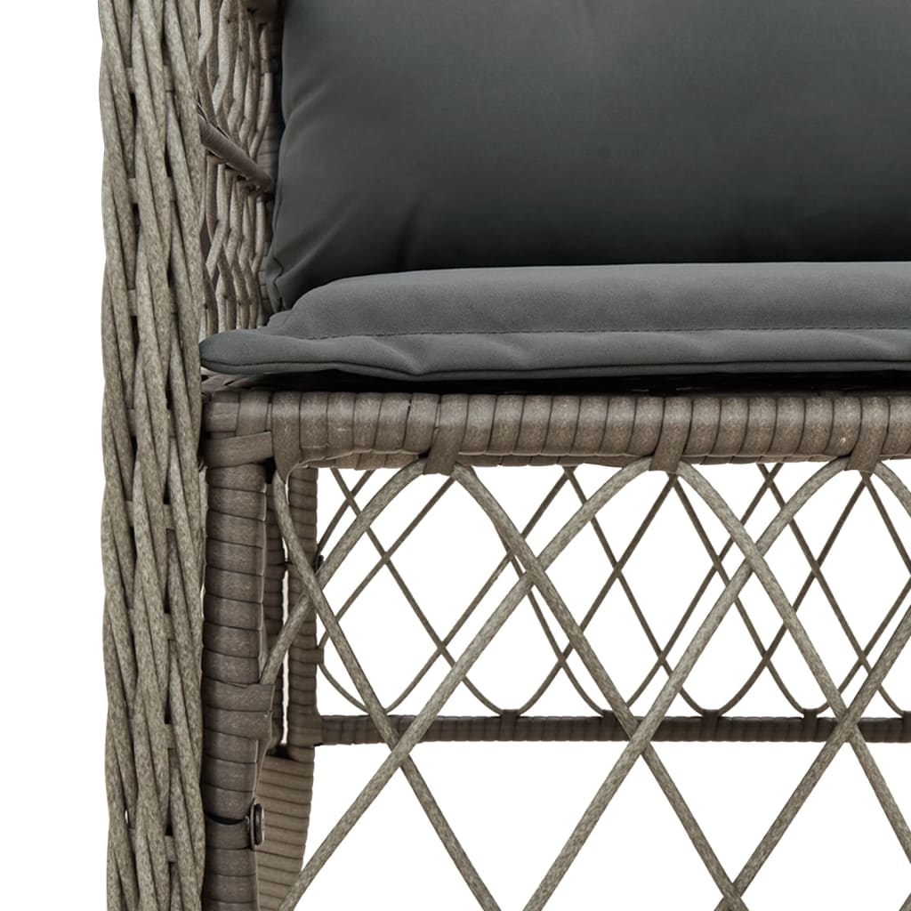 Set Comedor Jardín 9 Pzas Y Cojines Ratán Sintético Gris / Vetonek_1