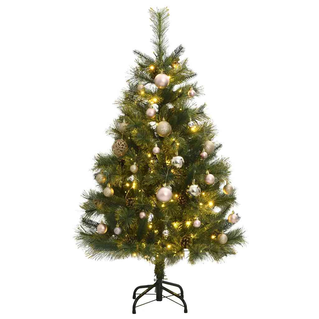 Vidaxl Árbol De Navidad Artificial Con Bisagras 150 Led Y Bolas 150 Cm_0
