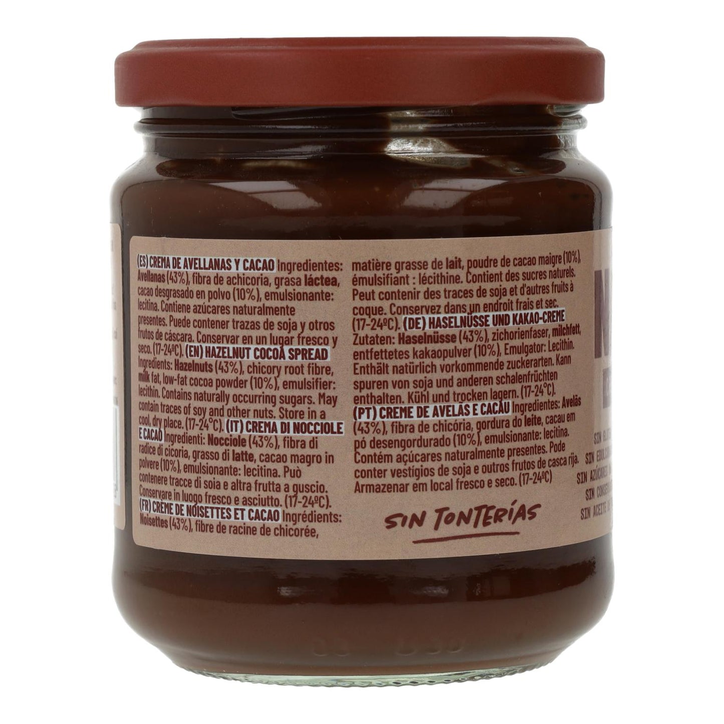 Pack 6x Crema de cacao y avellana Natruly 285 g