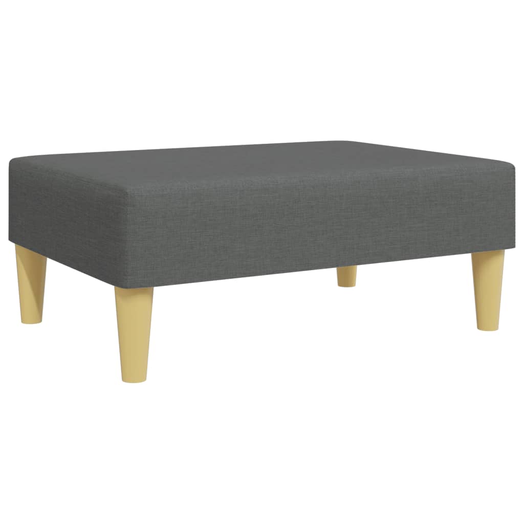 Sofá Cama De 2 Plazas Con Taburete Tela Gris Oscuro / Vetonek_4