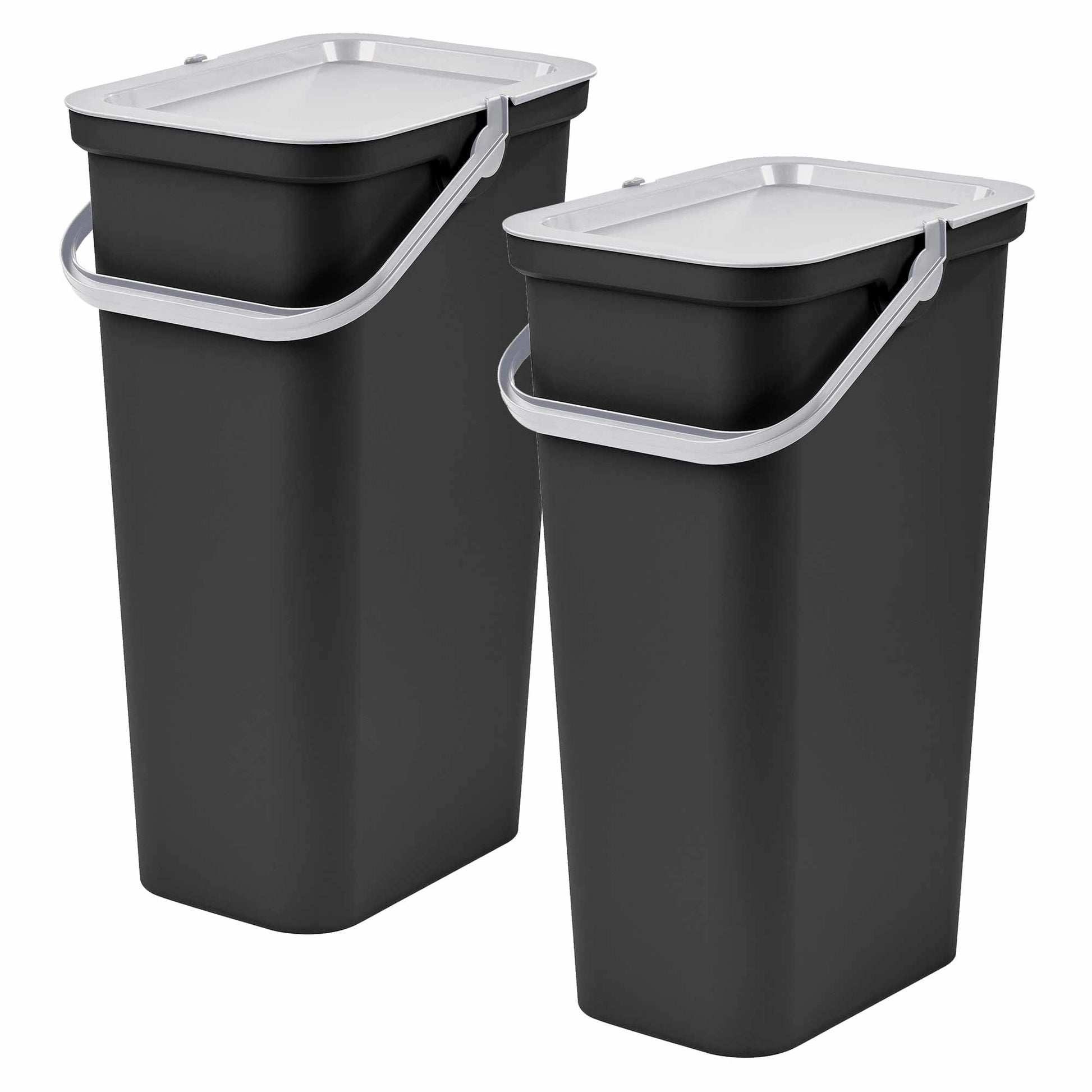 Set De 2 Papeleras moda 40l Con Asa Blanco Y Negro_0
