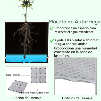 Outsunny Juego De 2 Jardineras De Exterior Combinación Libre 40x40x26/44 Cm Gris_5