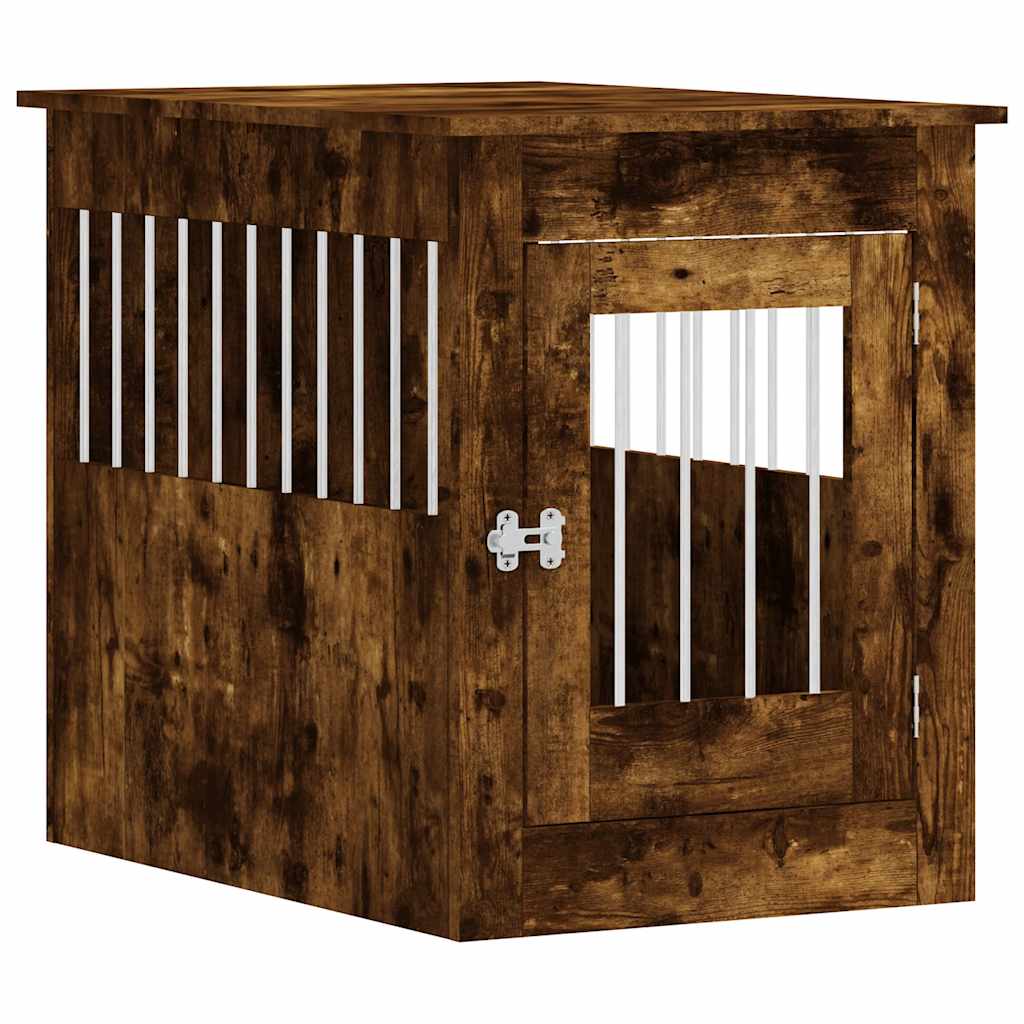 Jaula Para Perros Madera Ingeniería Roble Ahumado 55x80x68 Cm_0
