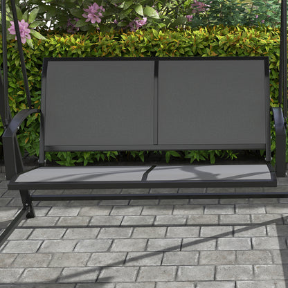 Outsunny Columpio De Jardín De 2 Plazas Con Toldo Ajustable 160x112x162 Cm Gris_4