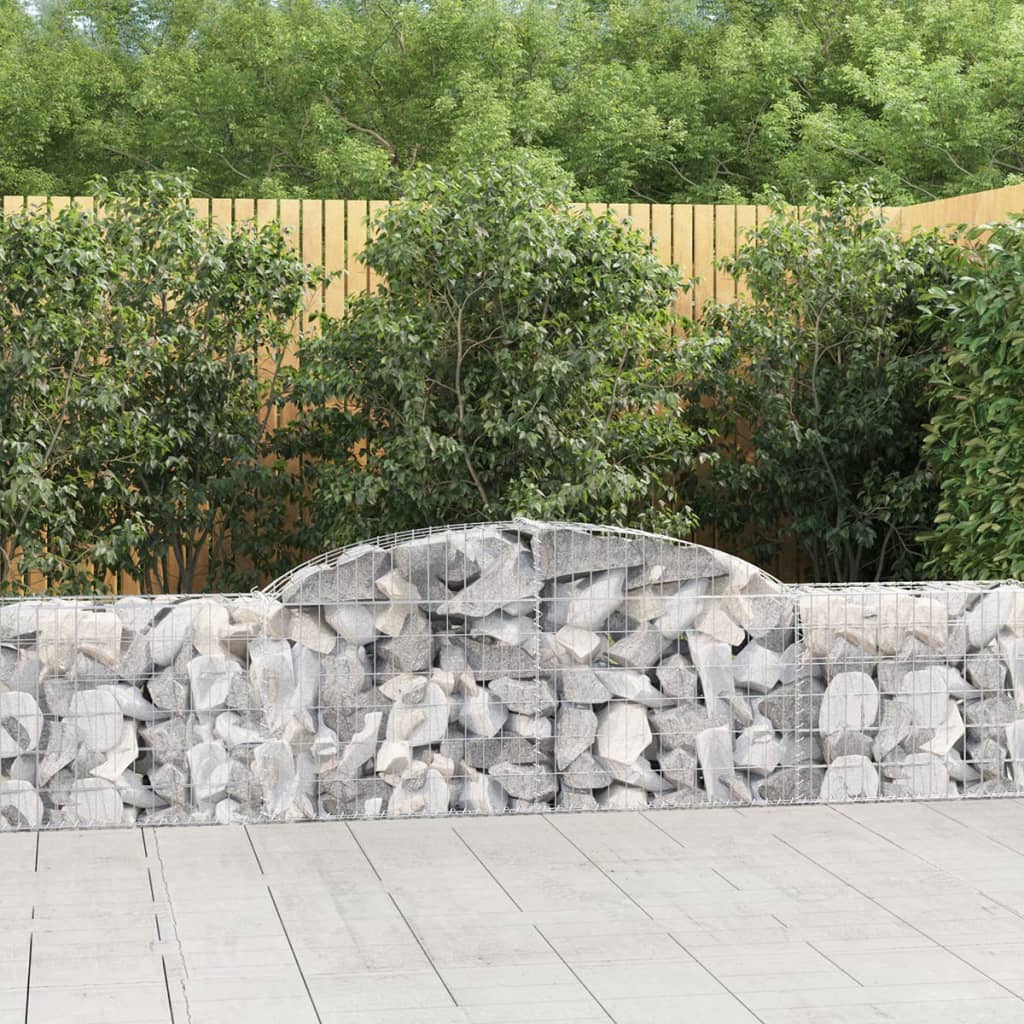 Cestas De Gaviones 11 Uds Forma De Arco Hierro 300x30x60/80 Cm_1