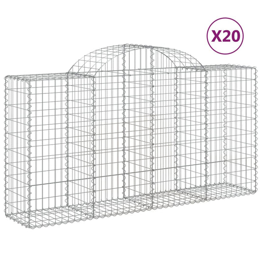 Cestas De Gaviones 20 Uds Forma De Arco Hierro 200x50x100/120cm_0