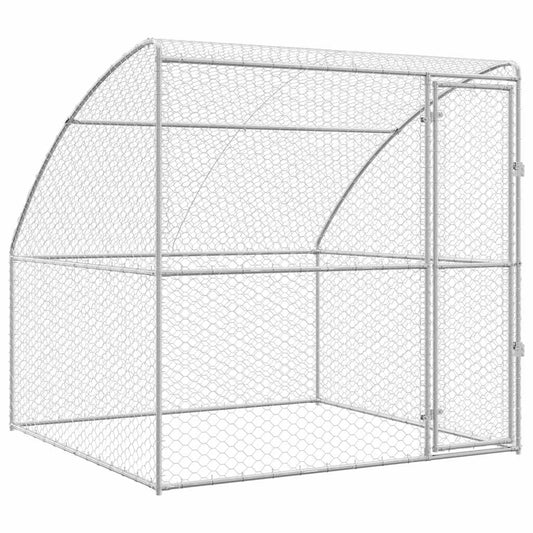 Refugio Para Perros Plateado 2 X 2 X 2 M Acero Galvanizado_0