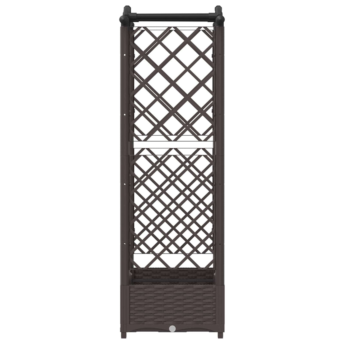 Cama Elevada Con Trellis Y Techo Marrón 124 X 40 X 123 Cm Pp_4