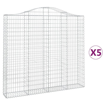 Cestas De Gaviones 5 Uds Forma De Arco Hierro 200x30x180/200 Cm_0