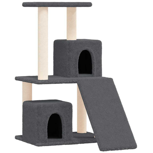 Rascador Para Gatos Con Postes De Sisal Gris Oscuro 82 Cm_0