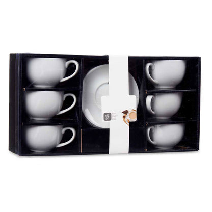 Set 6 Tazas Cafe Porcelana Blanca Con Pl Colección Vessia_5