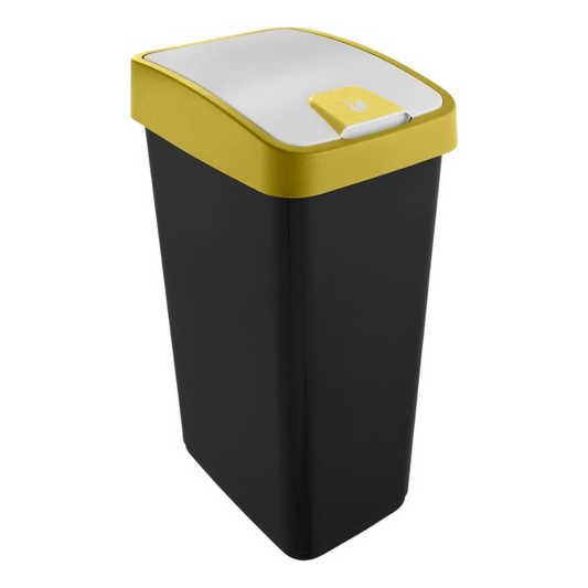 Cubo De La Basura Premium Con Tapa Abatible, Tacto Suave, 25 L, Magne, Amarillo