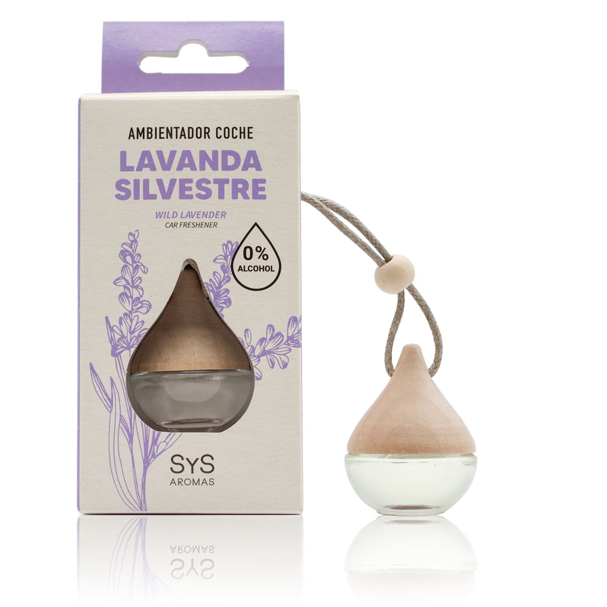 Ambientador Coche SYS Drop Lavanda Silvestre 6 ml | Aroma Floral Relajante | Frescor Duradero | Formato Colgante_0