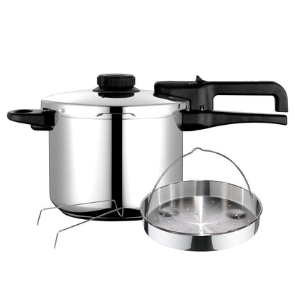 Olla A Presión 8 Litros, Inducción, Express Super Rápida, Acero Inoxidable 18/10, Todas Cocinas Fagor Dual Xpress 8 Plata_0