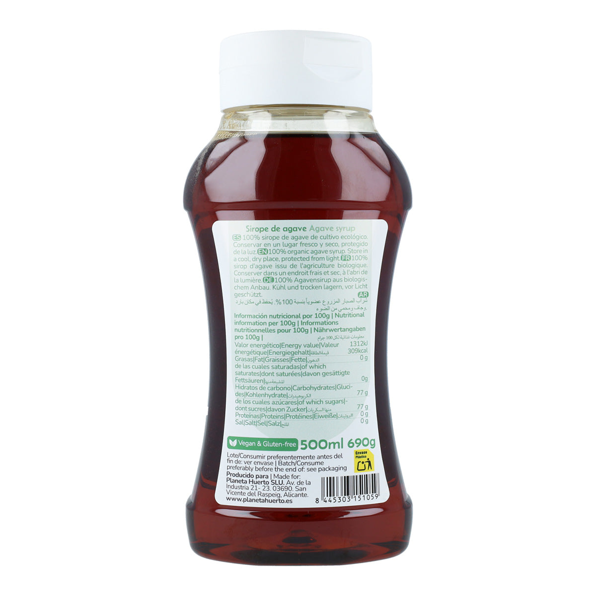 Xarope de Agave Cru Biológico Planeta Huerto 500 ml