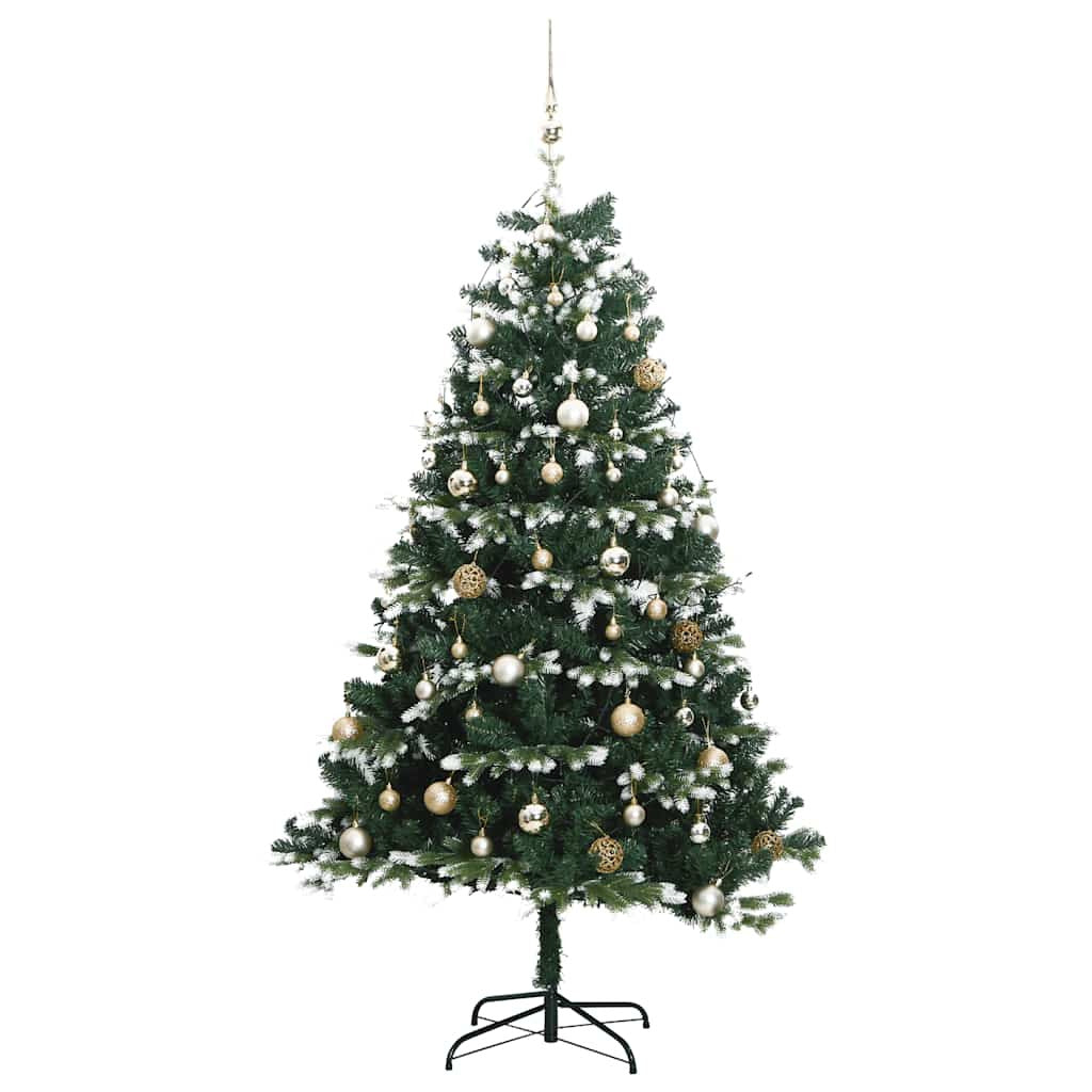 Vidaxl Árbol De Navidad Artificial Con Bisagras 150 Led Y Bolas 150 Cm_3