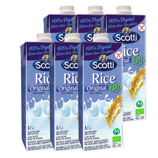 Pack de 6 Bebidas de Arroz Biológicas Scotti Natural 1 L