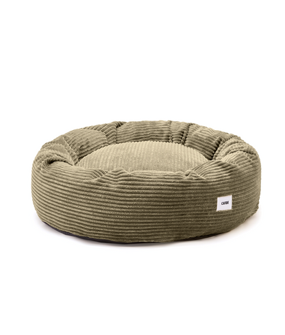 Cafide Cama Donut Para Perro Con Tejido De Pana Verde. Modelo Nuba. Talla M (80x80x20 Cm)_0