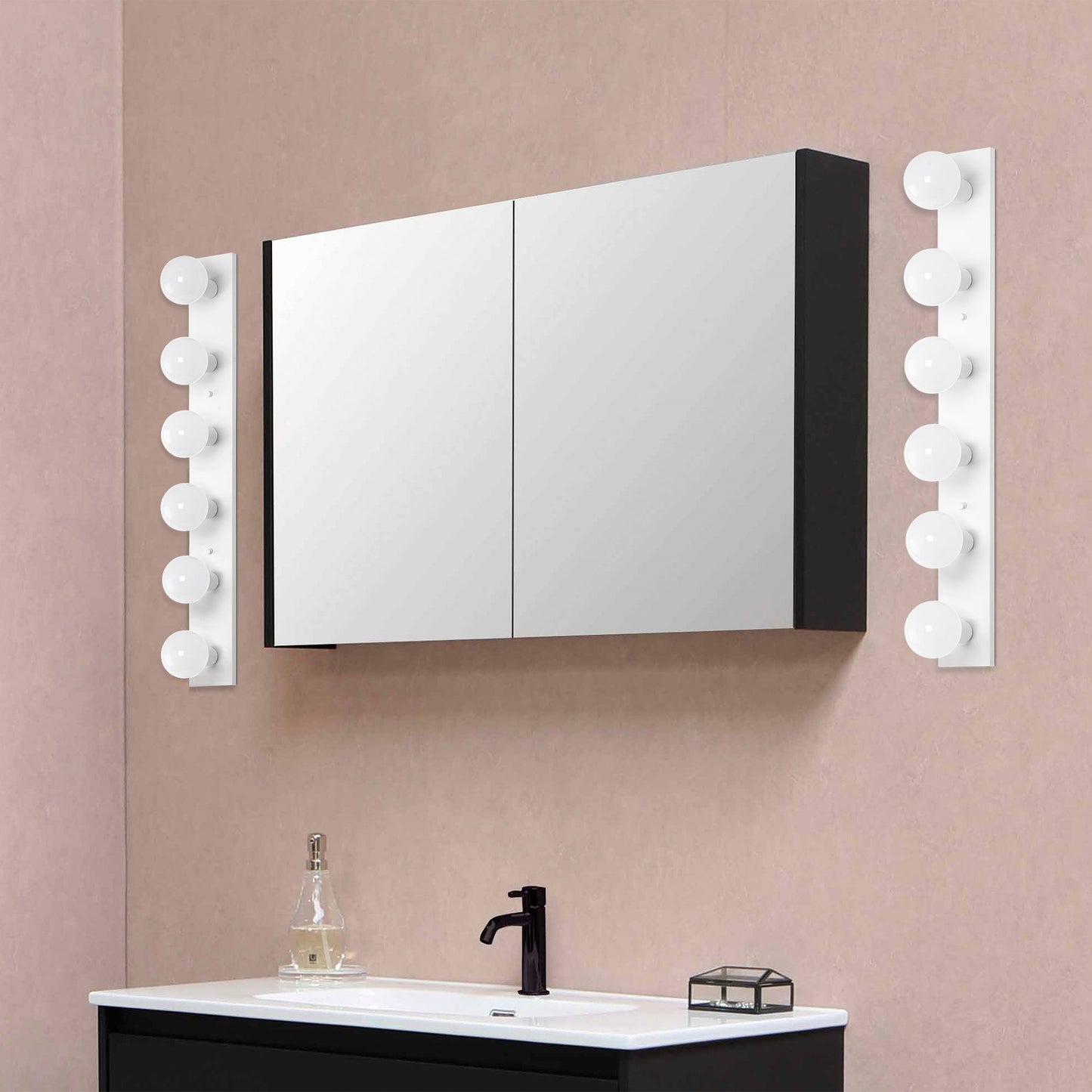 Aplique De Pared, Metal , Blanco, 10x10x91, Casquillo 6 X E27 Max 40 W