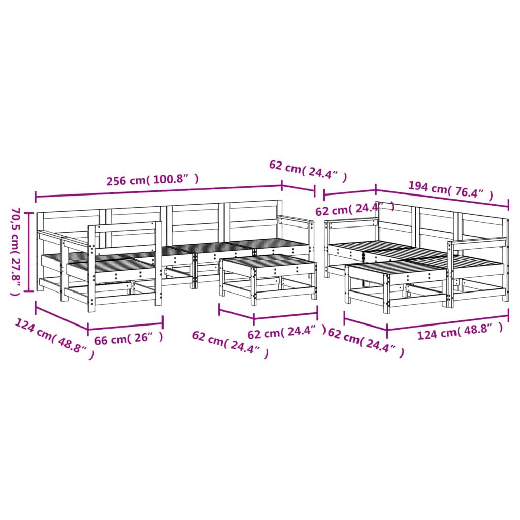 Vidaxl Juego Muebles De Jardín 10 Piezas Madera Maciza Pino_2