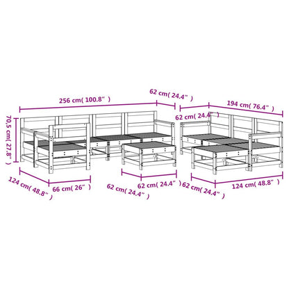 Vidaxl Juego Muebles De Jardín 10 Piezas Madera Maciza Pino_2