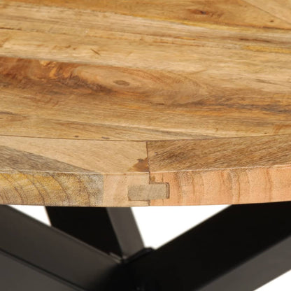 Mesa De Comedor Madera Maciza De Mango Sin Tratar Ø110x75 Cm_3