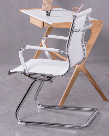 Silla Para Sala De Reuniones Con Respaldo Bajo En Malla De Fibra Transpirable - Alu_1