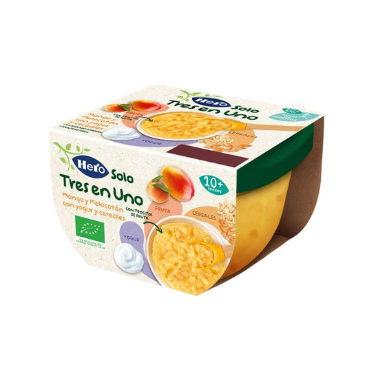 Pote de Manga e Pêssego com Iogurte e Cereais 120 g - Hero Solo