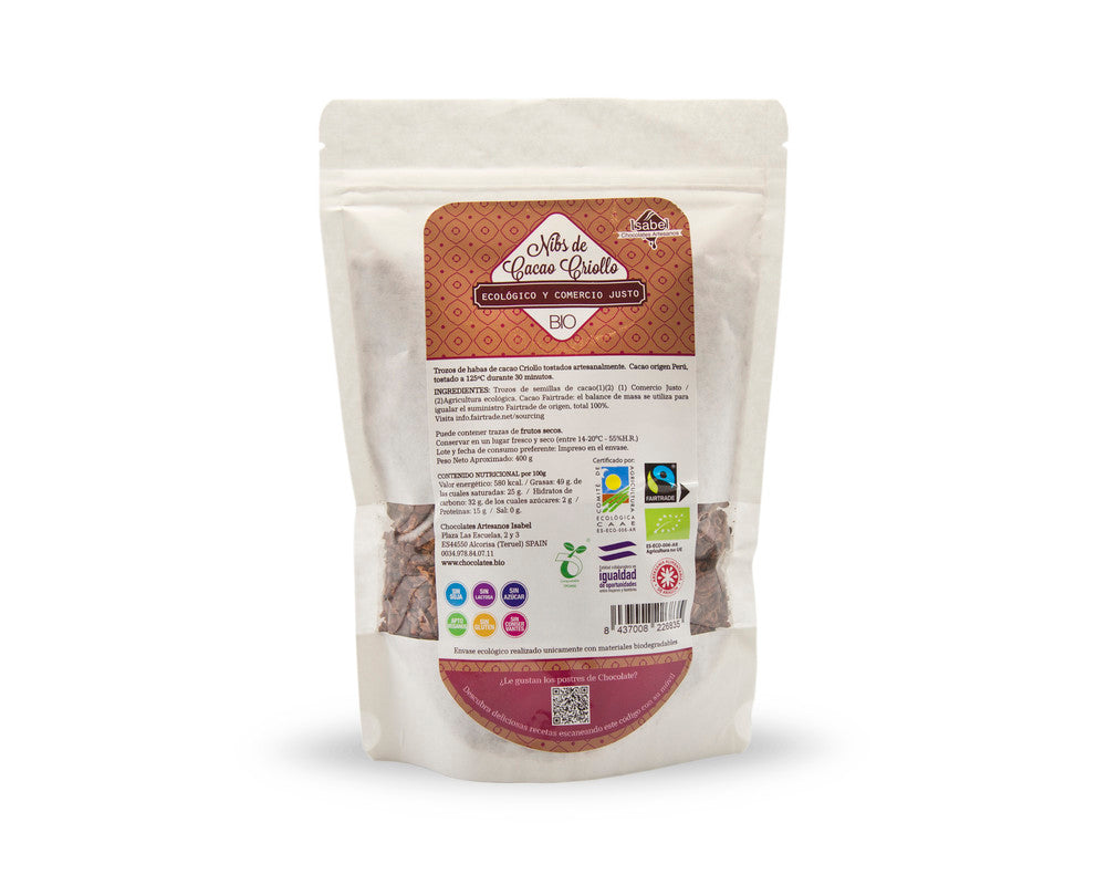 Nibs de cacao criollo, origen piura-perú. Bio y Fairtrade_0